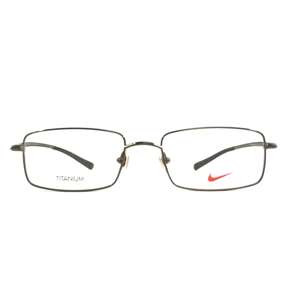 Nike Eyeglasses Frames 6008 200 Gloss Gunmetal Wire Rim Titanium 54-18-140